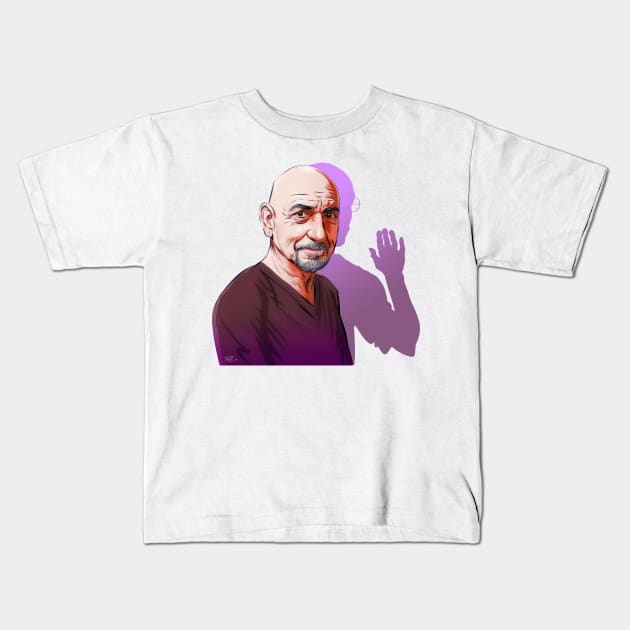 Ben Kingsley - An illustration by Paul Cemmick Kids T-Shirt by PLAYDIGITAL2020